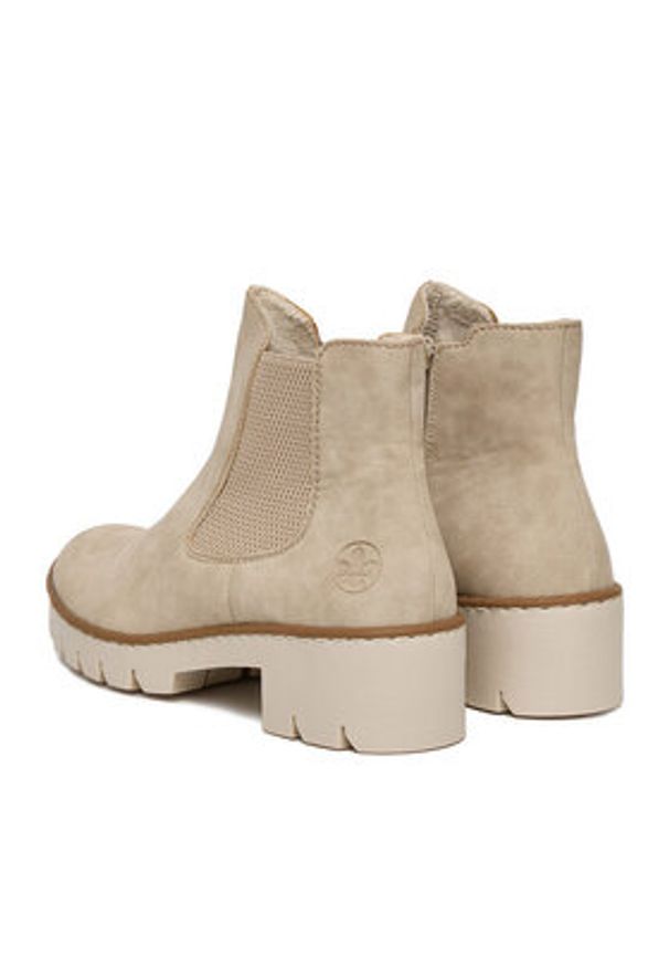 Rieker Botki X5772-60 Beżowy. Kolor: beżowy. Materiał: materiał