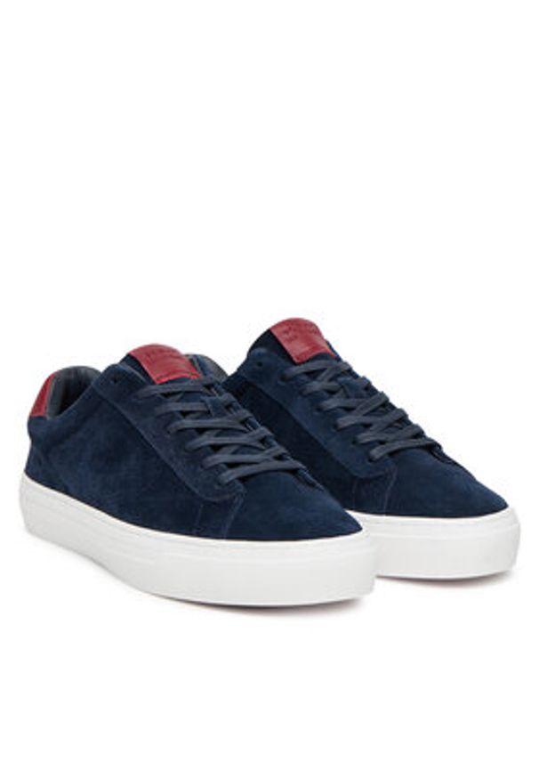 TOMMY HILFIGER - Tommy Hilfiger Sneakersy Premium Dress Cupsole FM0FM05573 Granatowy. Kolor: niebieski. Materiał: zamsz, skóra