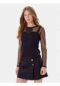 Morgan Bluzka 252-TIPO 979 Czarny Slim Fit. Kolor: czarny. Materiał: syntetyk