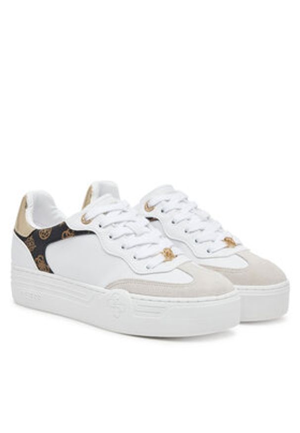 Guess Sneakersy FLPSWO ELE12 Biały. Kolor: biały. Materiał: skóra