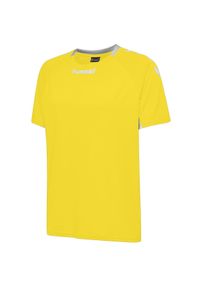 Koszulka sportowa z krótkim rękawem męska Hummel Core Team Jersey S/S. Kolor: żółty. Materiał: jersey. Długość rękawa: krótki rękaw. Długość: krótkie