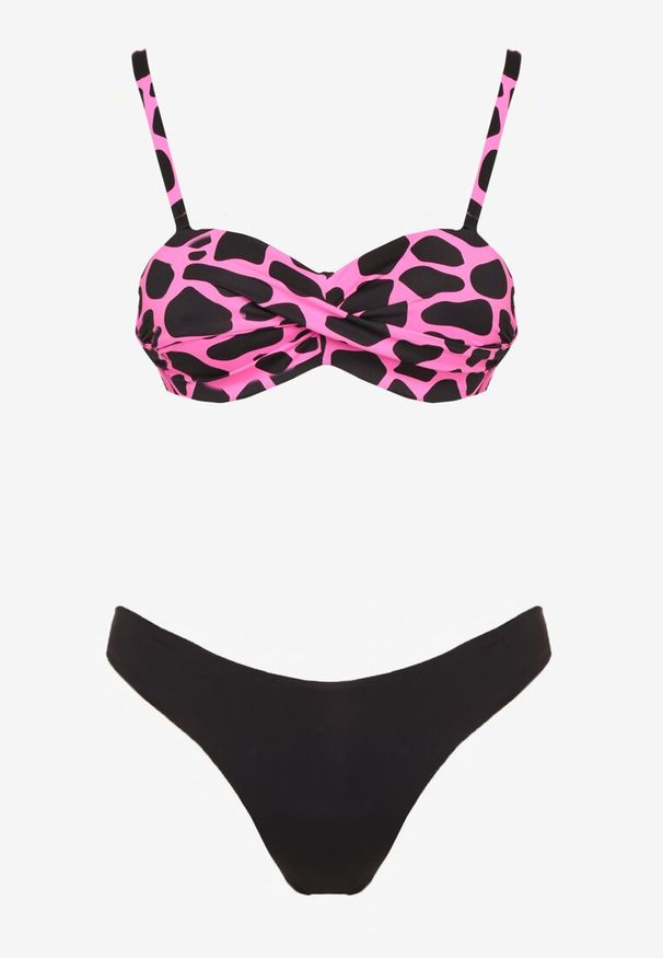 Renee - Fuksjowe Bikini 3-częściowe Biustonosz i Majtki Figi w Dwóch Wariantach Milanisse. Kolor: różowy. Wzór: gładki