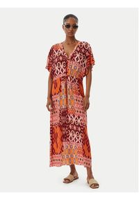 Vero Moda Sukienka codzienna Menny 10303701 Pomarańczowy Regular Fit. Okazja: na co dzień. Kolor: pomarańczowy. Materiał: wiskoza. Typ sukienki: proste. Styl: casual #2
