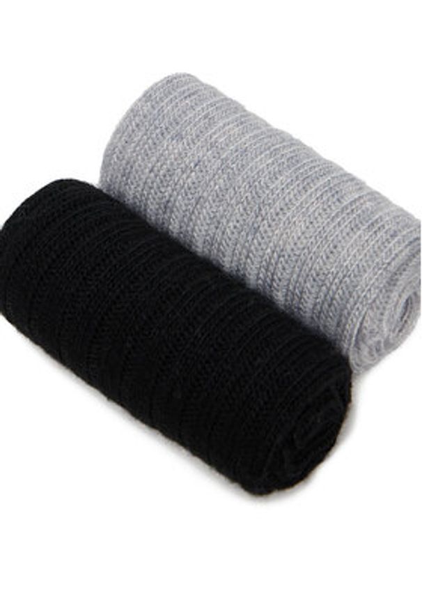 Nine West Zestaw 2 par wysokich skarpet damskich CEO_AS_NW_08_W_AW25 (2 PACK) Czarny. Kolor: czarny. Materiał: materiał, wiskoza