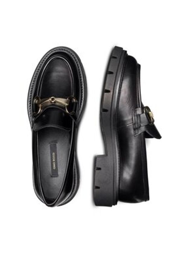 Gino Rossi Loafersy GRACE-I23-26370PE Czarny. Kolor: czarny. Materiał: skóra