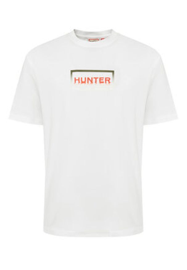 Hunter T-Shirt Abele UNISEX HARU0007251 Biały Regular Fit. Kolor: biały. Materiał: bawełna