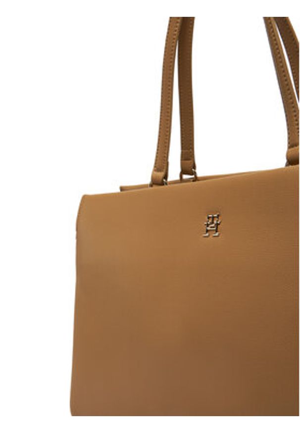 TOMMY HILFIGER - Tommy Hilfiger Torebka Th Legacy Tote AW0AW17197 Brązowy. Kolor: brązowy. Materiał: skórzane