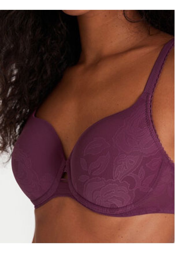 Triumph Biustonosz z fiszbiną Wild Rose Sensation 10205990 Fioletowy. Kolor: fioletowy. Materiał: syntetyk
