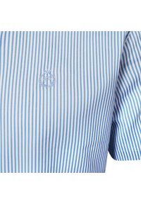 Weekendowa Koszula Męska, Taliowany Krój - Pako Jeans - Błękit w Prążek. Okazja: na co dzień. Kolor: niebieski. Materiał: wiskoza, bawełna. Wzór: paski. Styl: casual #4