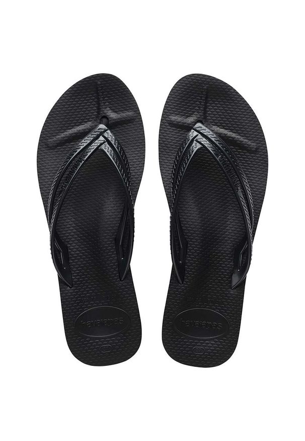 Havaianas japonki WEDGES damskie kolor czarny na koturnie 4146317.0090. Kolor: czarny. Materiał: materiał. Wzór: gładki. Obcas: na koturnie