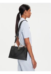 TOMMY HILFIGER - Tommy Hilfiger Torebka Th Her Med Satchel AW0AW17722 Czarny. Kolor: czarny. Materiał: skórzane #4