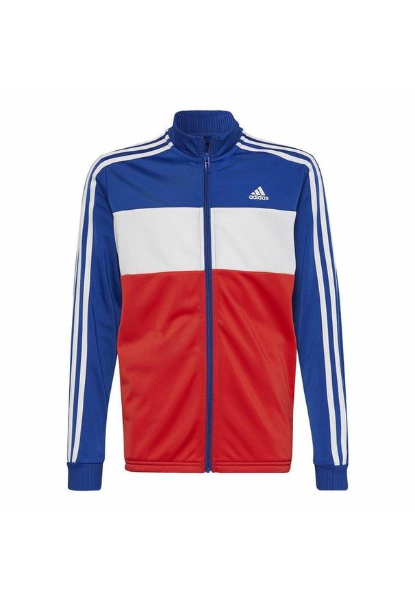 Adidas - Dres Dziecięcy Essentials. Kolor: czerwony, wielokolorowy, niebieski. Materiał: dresówka