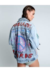 ONETEASPOON - Jeansowa kurtka Graffiti Epic Record. Kolor: niebieski. Materiał: jeans. Wzór: napisy