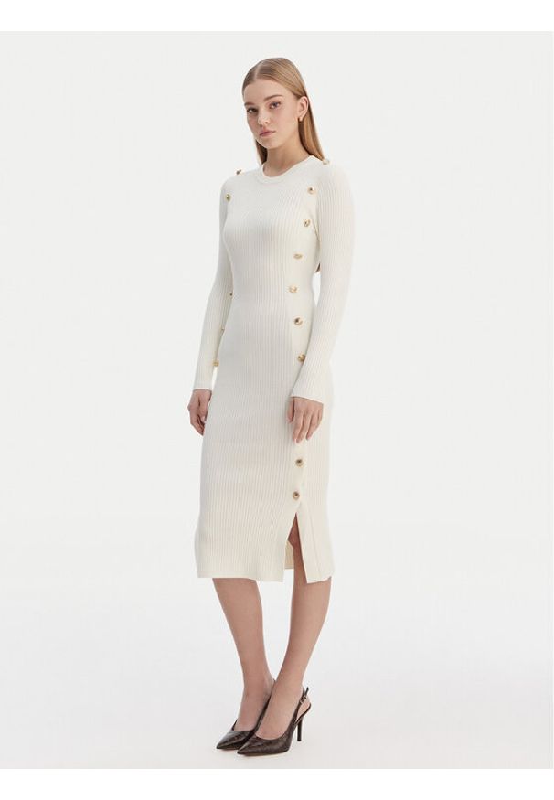 Guess Sukienka dzianinowa W6RK06 Z2YJ2 Écru Regular Fit. Materiał: wiskoza