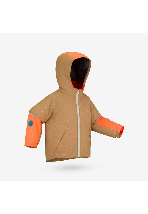 WEDZE - Kurtka narciarska dla dzieci Quechua 500 Toddler. Kolor: brązowy. Materiał: polar. Sezon: zima. Sport: narciarstwo