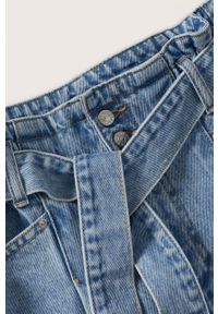 mango - Mango szorty jeansowe Ares damskie kolor fioletowy gładkie high waist. Stan: podwyższony. Kolor: fioletowy. Materiał: jeans. Wzór: gładki #6