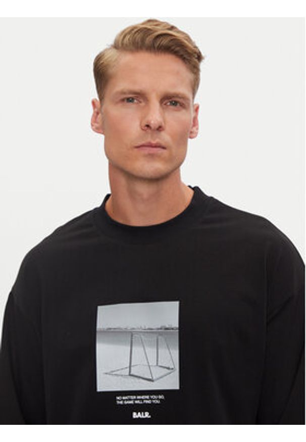 BALR. Longsleeve B1111.1061.102 Czarny Regular Fit. Kolor: czarny. Materiał: bawełna. Długość rękawa: długi rękaw