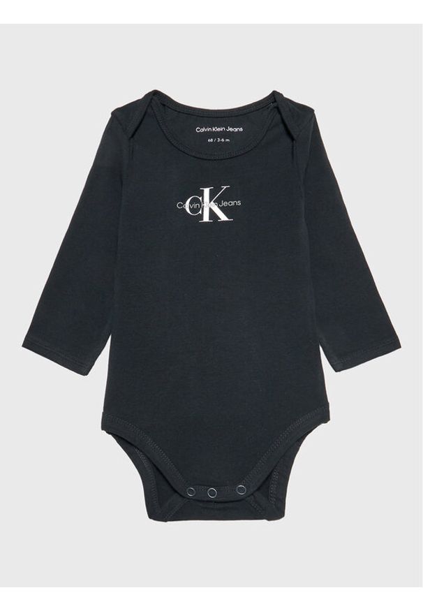 Calvin Klein Jeans Body dziecięce Monogram IN0IN00033 Czarny Regular Fit. Kolor: czarny. Materiał: bawełna