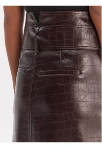 Morgan Spódnica z imitacji skóry 261-JADYNA Brązowy Slim Fit. Kolor: brązowy. Materiał: skóra #2