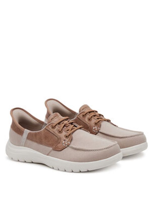 skechers - Skechers Półbuty On-The-Go Flex - Palmilla 136536/TPE Beżowy. Kolor: beżowy. Materiał: materiał