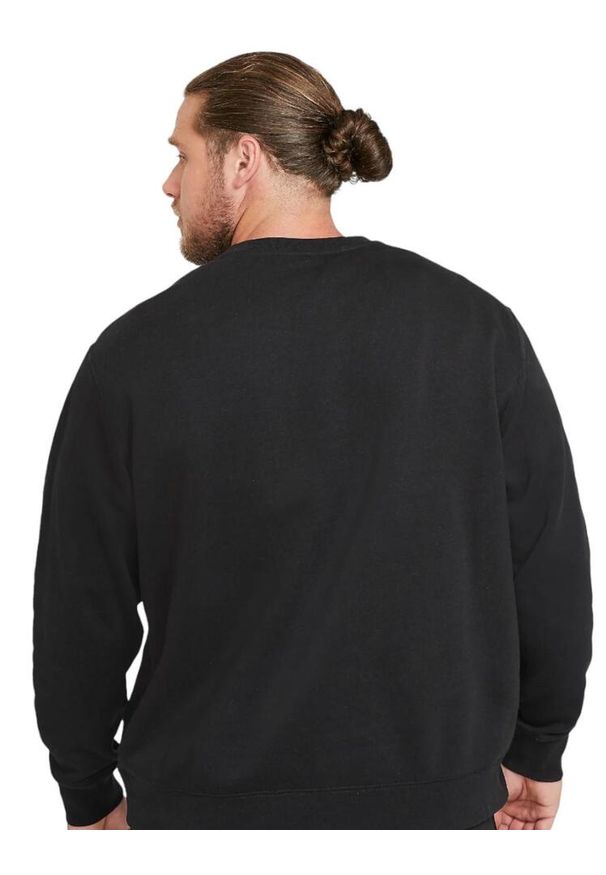 Nike - BLUZA męska NIKE sportowa bez kaptura czarna bawełniana. Typ kołnierza: bez kaptura. Kolor: czarny. Materiał: bawełna. Sport: fitness