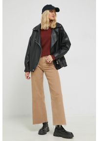 Vila sweter bawełniany damski kolor brązowy lekki. Okazja: na co dzień. Kolor: brązowy. Materiał: bawełna. Długość rękawa: długi rękaw. Długość: długie. Styl: casual #4