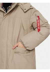 Alpha Industries Parka 148124 Brązowy Regular Fit. Kolor: brązowy. Materiał: bawełna