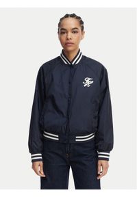 TOMMY HILFIGER - Tommy Hilfiger Kurtka bomber Logo Appliqué WW0WW48618 Granatowy Regular Fit. Kolor: niebieski. Materiał: syntetyk #1