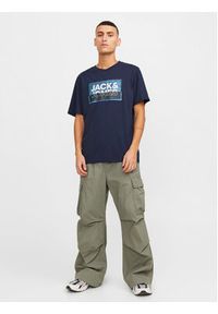 Jack & Jones - Jack&Jones T-Shirt Logan 12253442 Granatowy Standard Fit. Kolor: niebieski. Materiał: bawełna #6