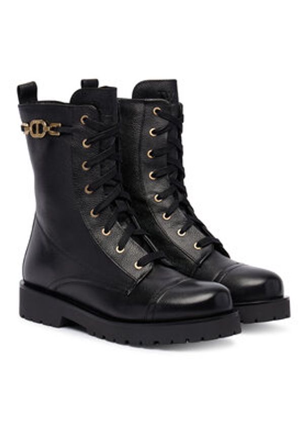 TwinSet - TWINSET Trzewiki 252TCP150 Czarny. Kolor: czarny. Materiał: skóra