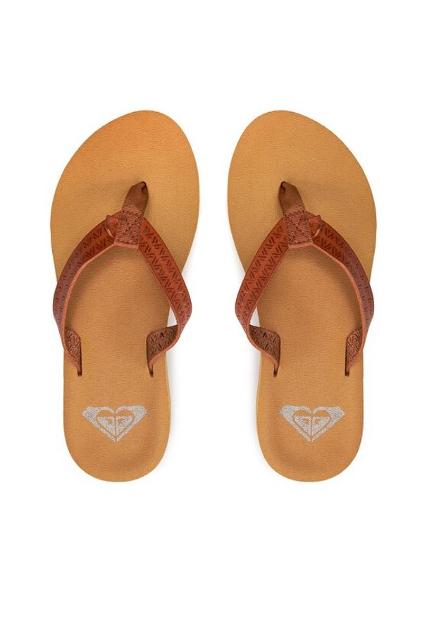 Roxy Japonki ARJL101146 Brązowy. Kolor: brązowy. Materiał: skóra