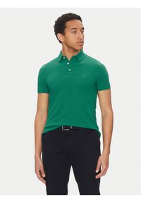 TOMMY HILFIGER - Tommy Hilfiger Polo 1985 MW0MW17771 Zielony Slim Fit. Typ kołnierza: polo. Kolor: zielony. Materiał: bawełna
