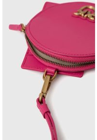 Pinko etui na karty skórzane kolor fioletowy. Kolor: fioletowy. Materiał: skóra #4