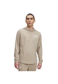 Bluza z kapturem Under Armour Rival Terry LC. Typ kołnierza: kaptur. Kolor: beżowy. Sport: fitness #1