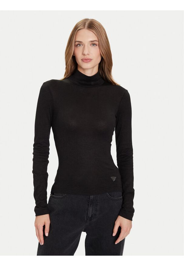 Guess Golf W4BP14 KCGM2 Czarny Slim Fit. Typ kołnierza: golf. Kolor: czarny. Materiał: syntetyk