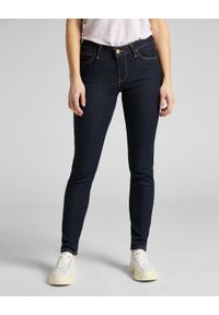 Lee - Spodnie jeansowe damskie LEE SCARLETT RINSE. Okazja: na co dzień, na spacer, do pracy. Kolor: niebieski. Materiał: jeans. Styl: casual