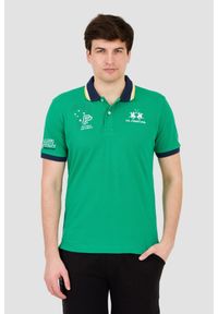 La Martina - LA MARTINA Zielone męskie polo, Rozmiar XL. Typ kołnierza: polo. Kolor: zielony #1
