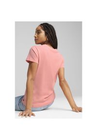 Puma - Damska koszulka prążkowana ESS ELEVATED PUMA Pink Fruit. Kolor: różowy. Materiał: prążkowany. Wzór: haft