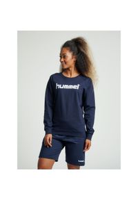 Bluza do piłki ręcznej damska Hummel Go Cotton Logo Sweatshirt Woman. Kolor: niebieski