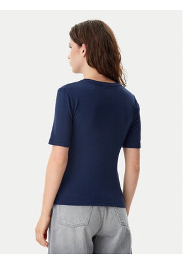 GAP - Gap T-Shirt 679172-02 Granatowy Stretch Fit. Kolor: niebieski. Materiał: bawełna
