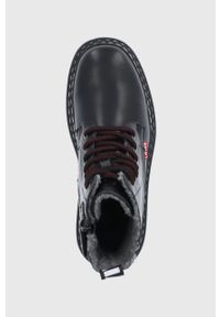 Levi's® - Levi's Buty dziecięce kolor czarny. Okazja: na spotkanie biznesowe. Nosek buta: okrągły. Zapięcie: sznurówki. Kolor: czarny. Materiał: guma. Styl: biznesowy