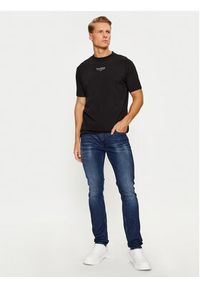 Karl Lagerfeld - KARL LAGERFELD T-Shirt Crewneck 755038 534221 Czarny Regular Fit. Typ kołnierza: dekolt w karo. Kolor: czarny. Materiał: bawełna