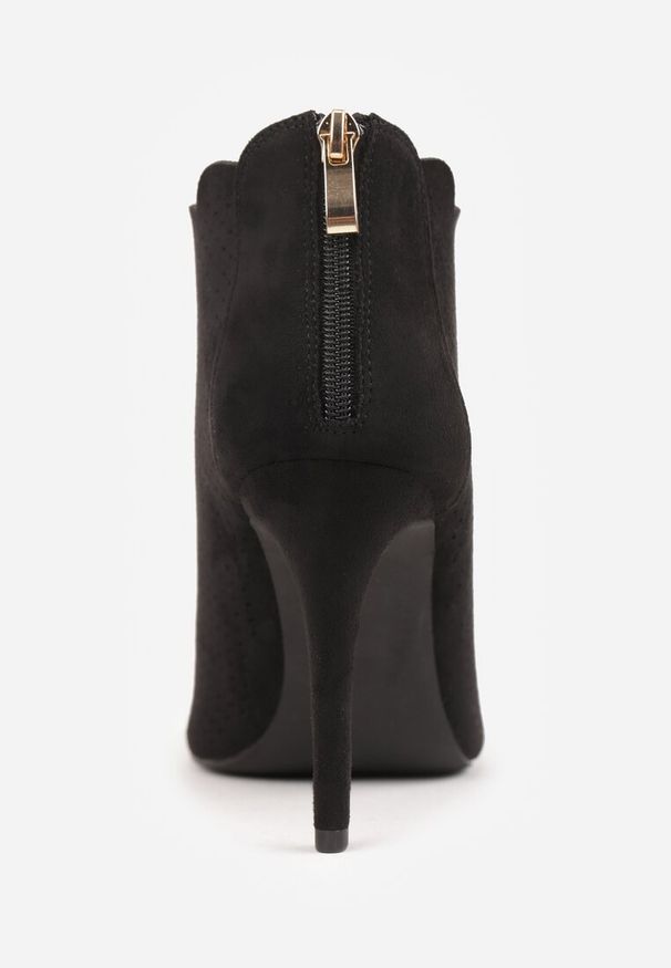 Renee - Czarne Ażurowe Sandały Vices na Szpilce Selith. Okazja: na co dzień. Nosek buta: otwarty. Kolor: czarny. Materiał: jeans. Wzór: ażurowy. Obcas: na szpilce. Styl: wizytowy, casual, elegancki. Wysokość obcasa: średni