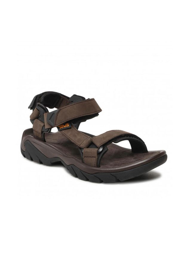 Sandały turystyczne męskie Teva Terra Fi 5 Universal Leather. Kolor: brązowy, wielokolorowy. Sport: turystyka piesza
