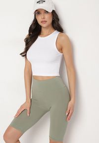 Born2be - Zielone Casualowe Szorty Typu Kolarki Lidessa. Okazja: na co dzień. Kolor: zielony. Materiał: materiał. Sezon: lato. Styl: casual #5