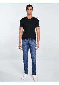 Big-Star - Koszulka męska v-neck z bawełny supima czarna Supiclassicov 906. Kolor: czarny. Materiał: bawełna. Długość: długie. Styl: klasyczny