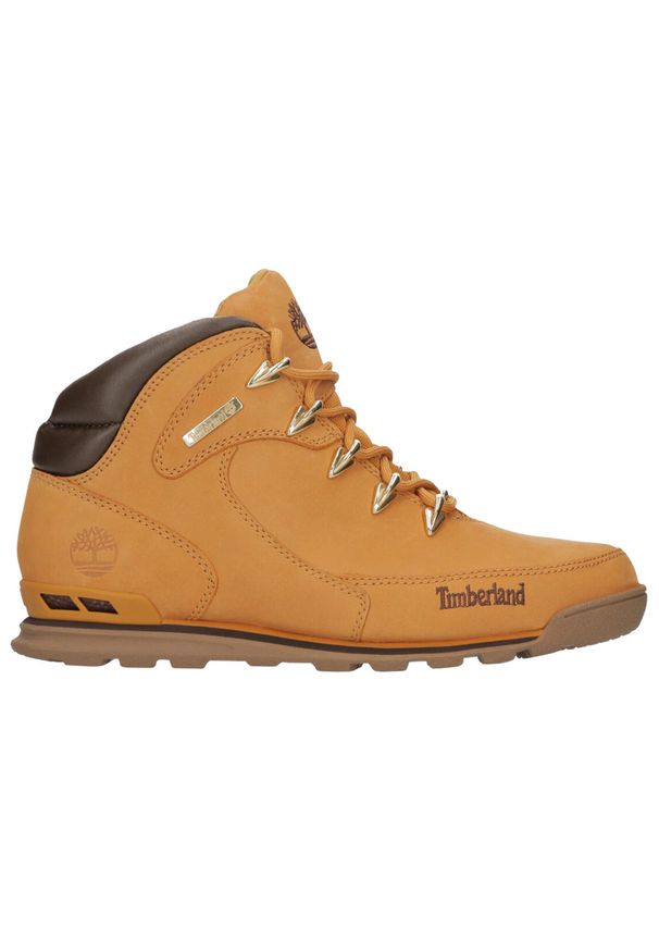 Timberland - Buty zimowe męskie, Euro Rock Mid Hiker. Kolor: żółty. Materiał: skóra, syntetyk, materiał. Sezon: zima. Sport: turystyka piesza