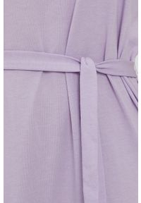JDY - Jacqueline de Yong Sukienka kolor fioletowy mini prosta. Okazja: na co dzień. Kolor: fioletowy. Materiał: dzianina. Wzór: gładki. Typ sukienki: proste. Styl: casual. Długość: mini #5