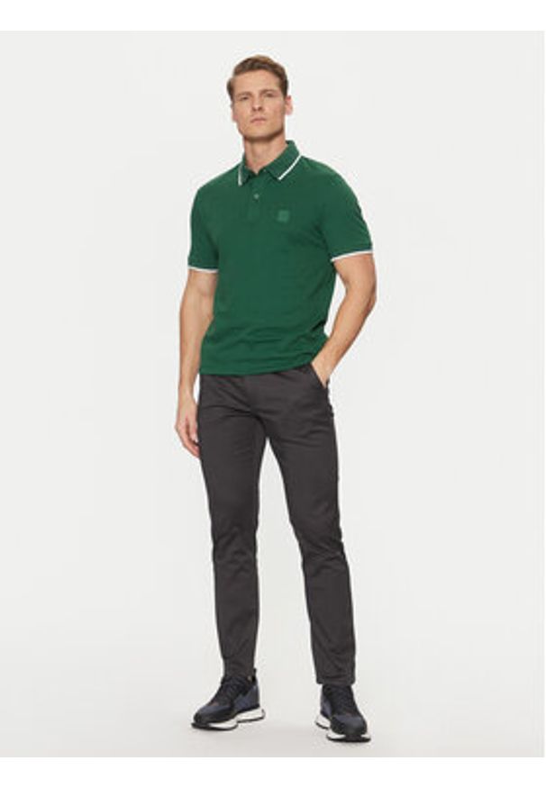 BOSS Polo Passertip 50507699 Zielony Slim Fit. Typ kołnierza: polo. Kolor: zielony. Materiał: bawełna