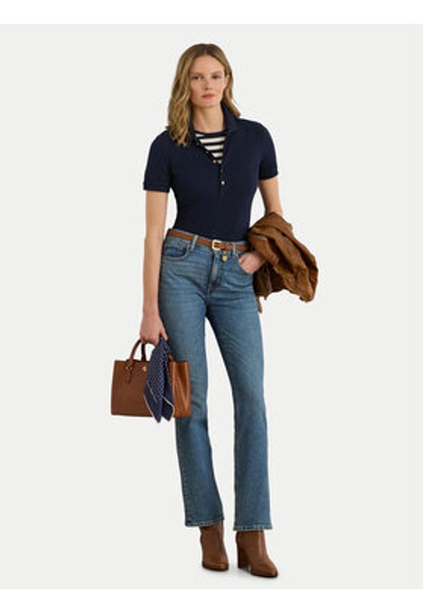 Lauren Ralph Lauren - LAUREN RALPH LAUREN Polo 200679219028 Granatowy Regular Fit. Typ kołnierza: polo. Kolor: niebieski. Materiał: bawełna